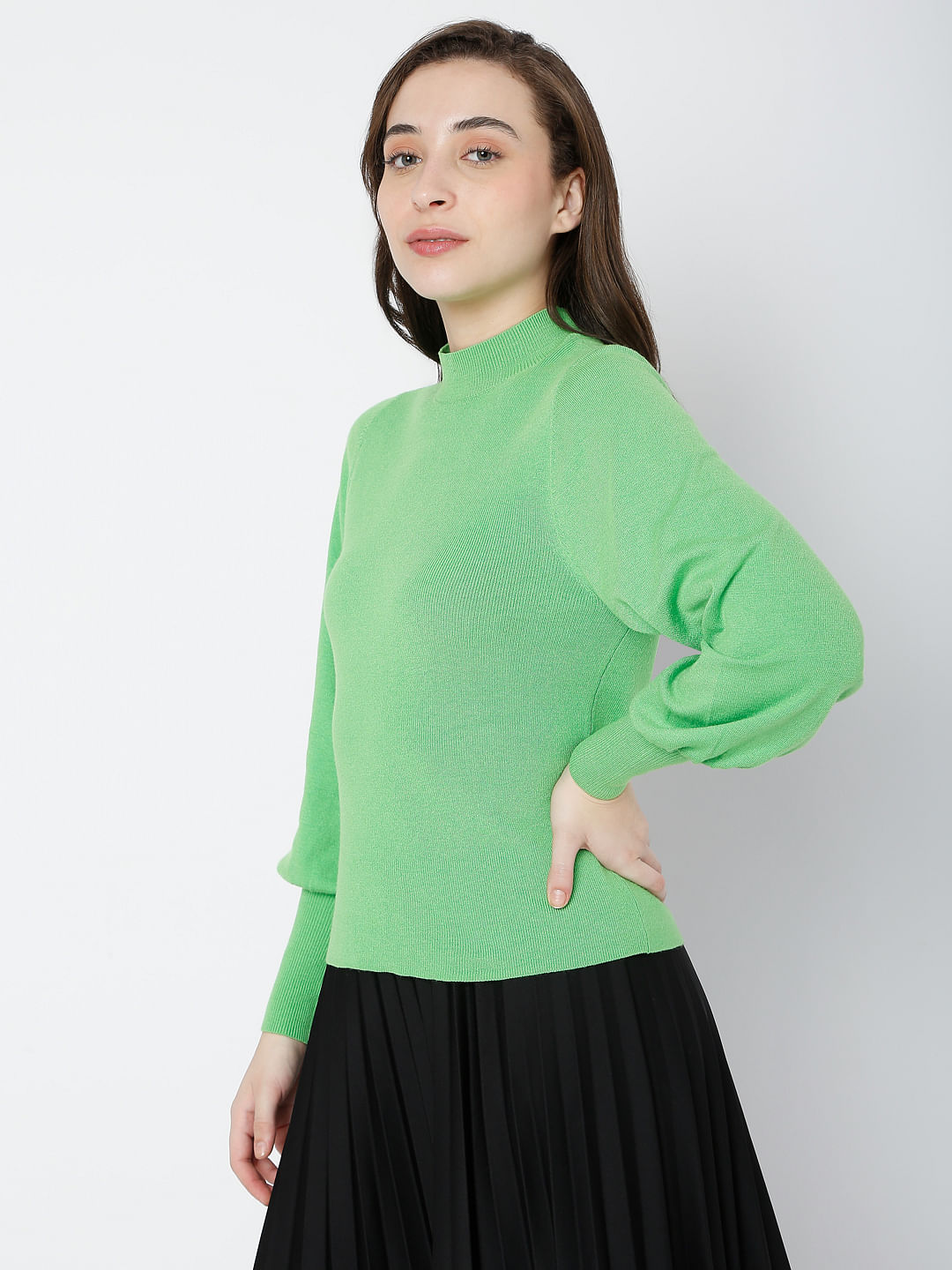 Cortigiani sweater Turtleneck color green dark size 50 /L excellent high quality condition