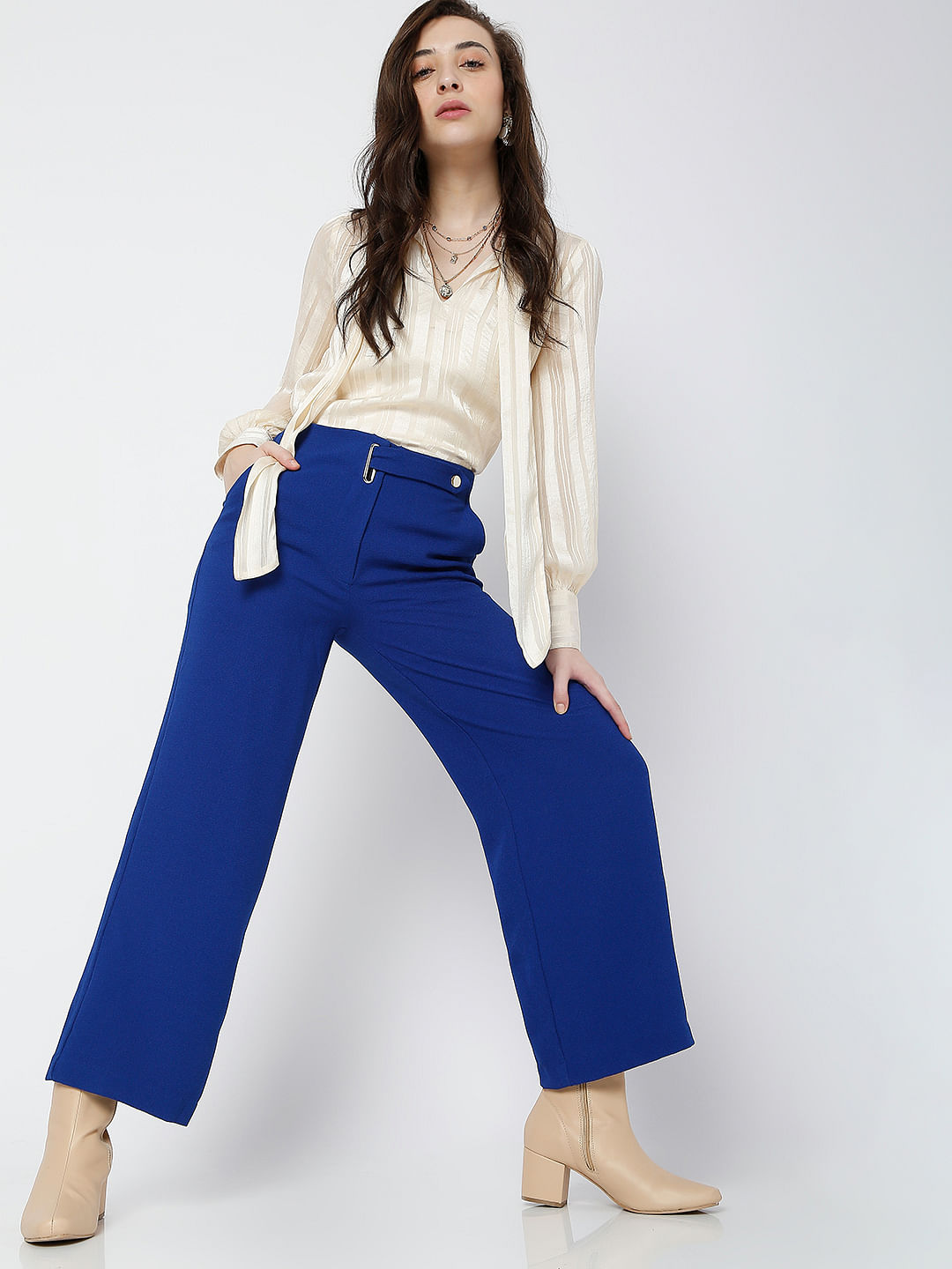 Buy Blue Trousers  Pants for Women by Styli Online  Ajiocom