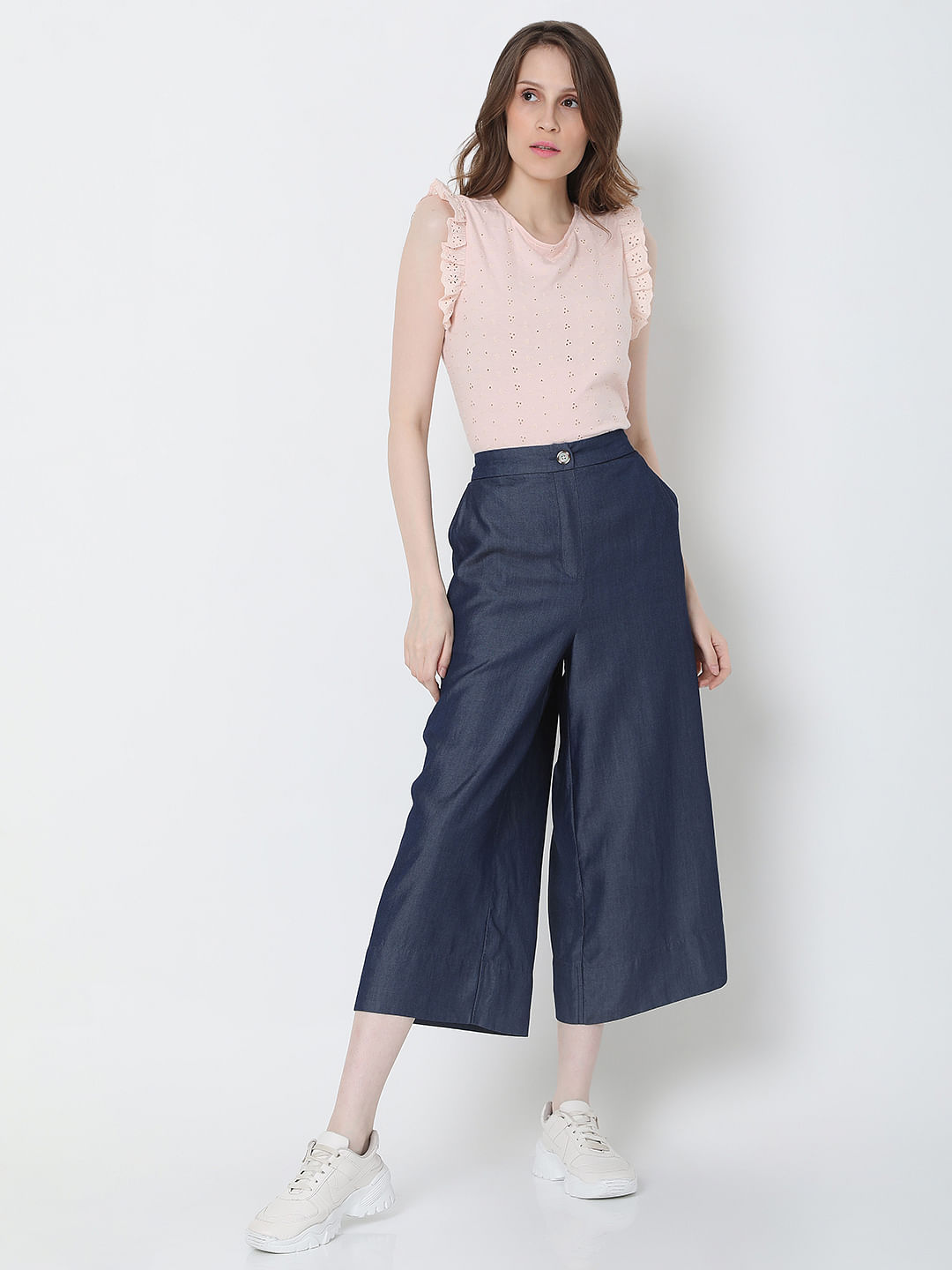 Women's High Waisted Jeans Culottes Plus Size Irregular Button Slim Shorts  Skirt for Women with Pockets - Walmart.com