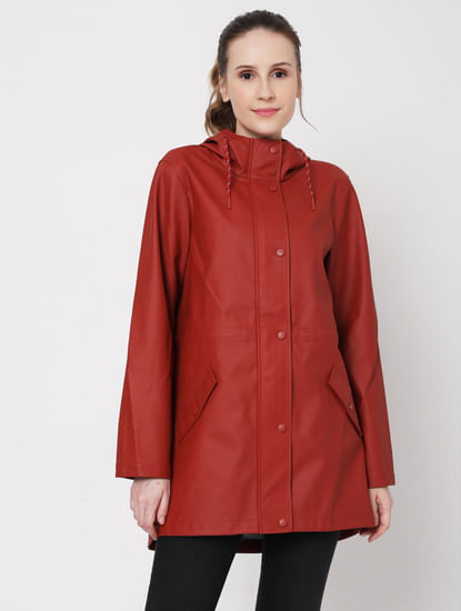 Red Hooded Winter Jacket
