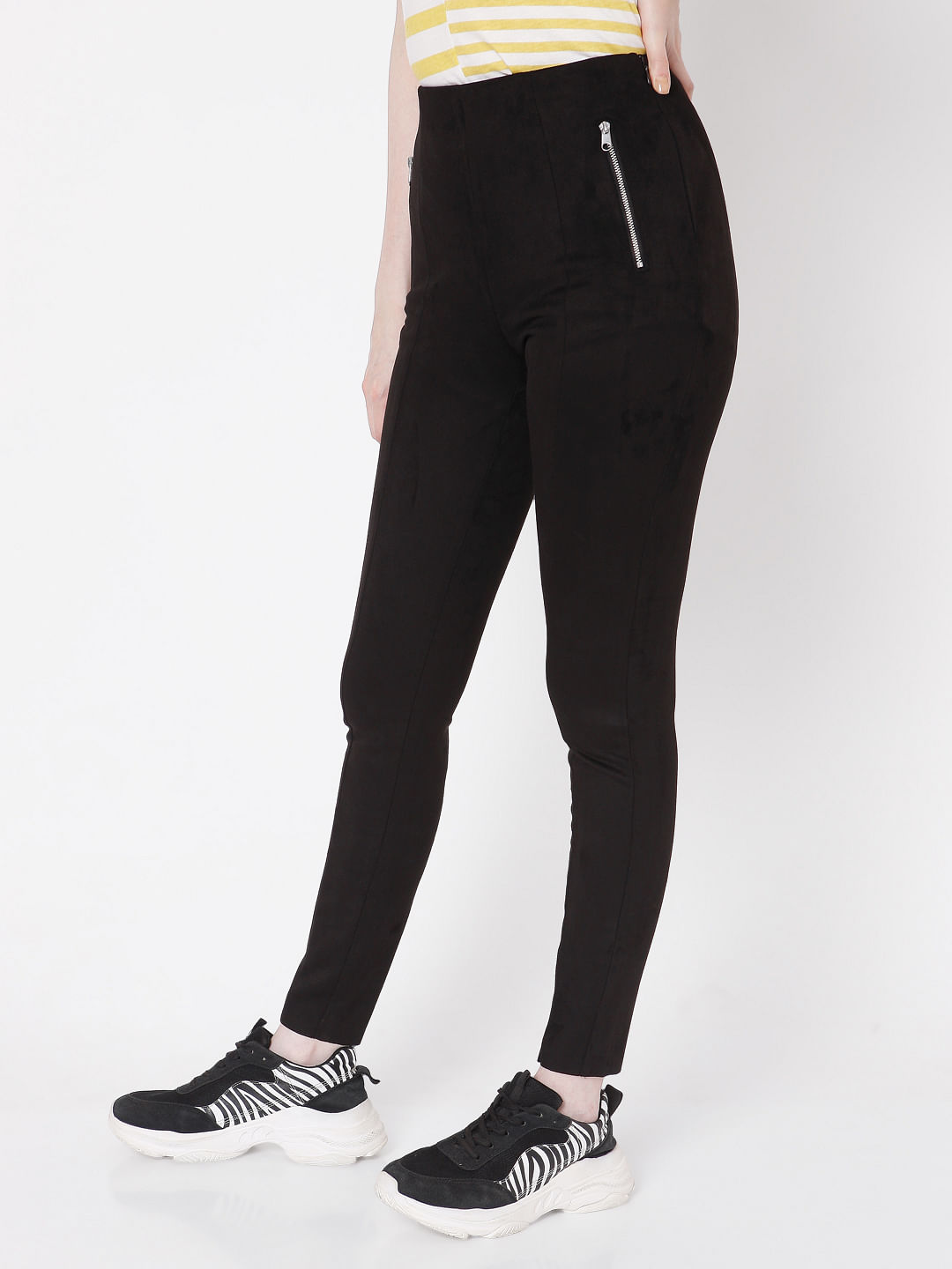 Black Zip Up High Waisted Leggings | Dressed in Lucy