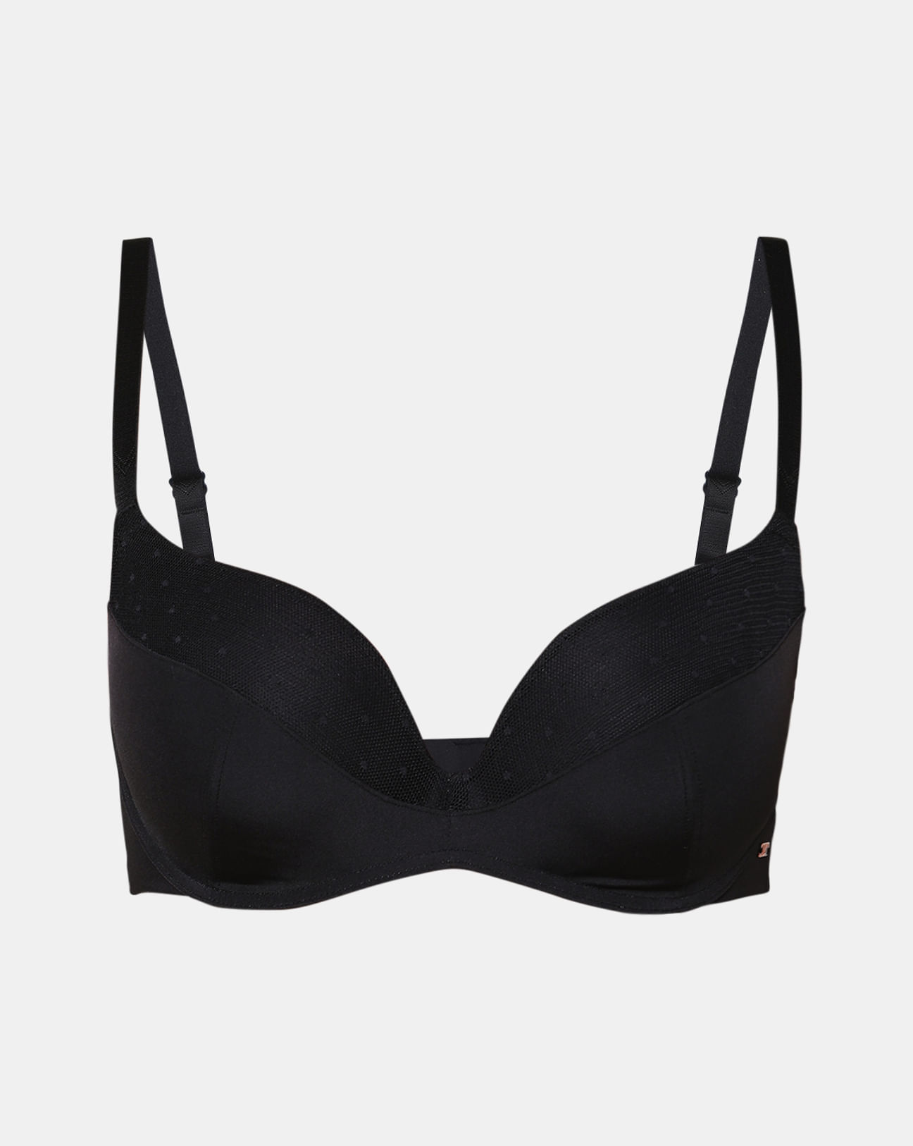Buy Triumph Padded Non Wired Medium Coverage Push-Up Bra - Black at Rs.1899  online