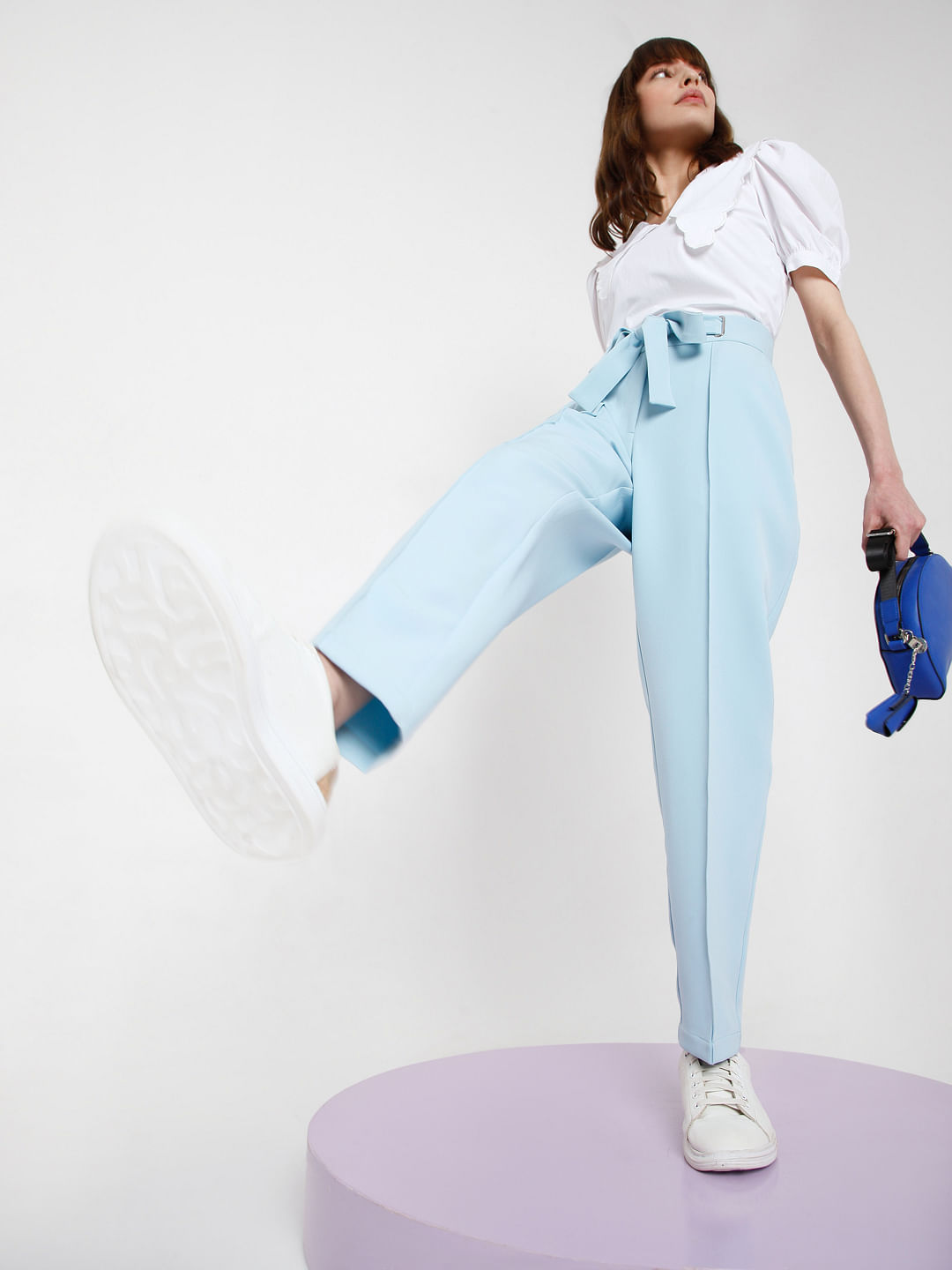 Tailored trousers - Blue - Ladies | H&M IN