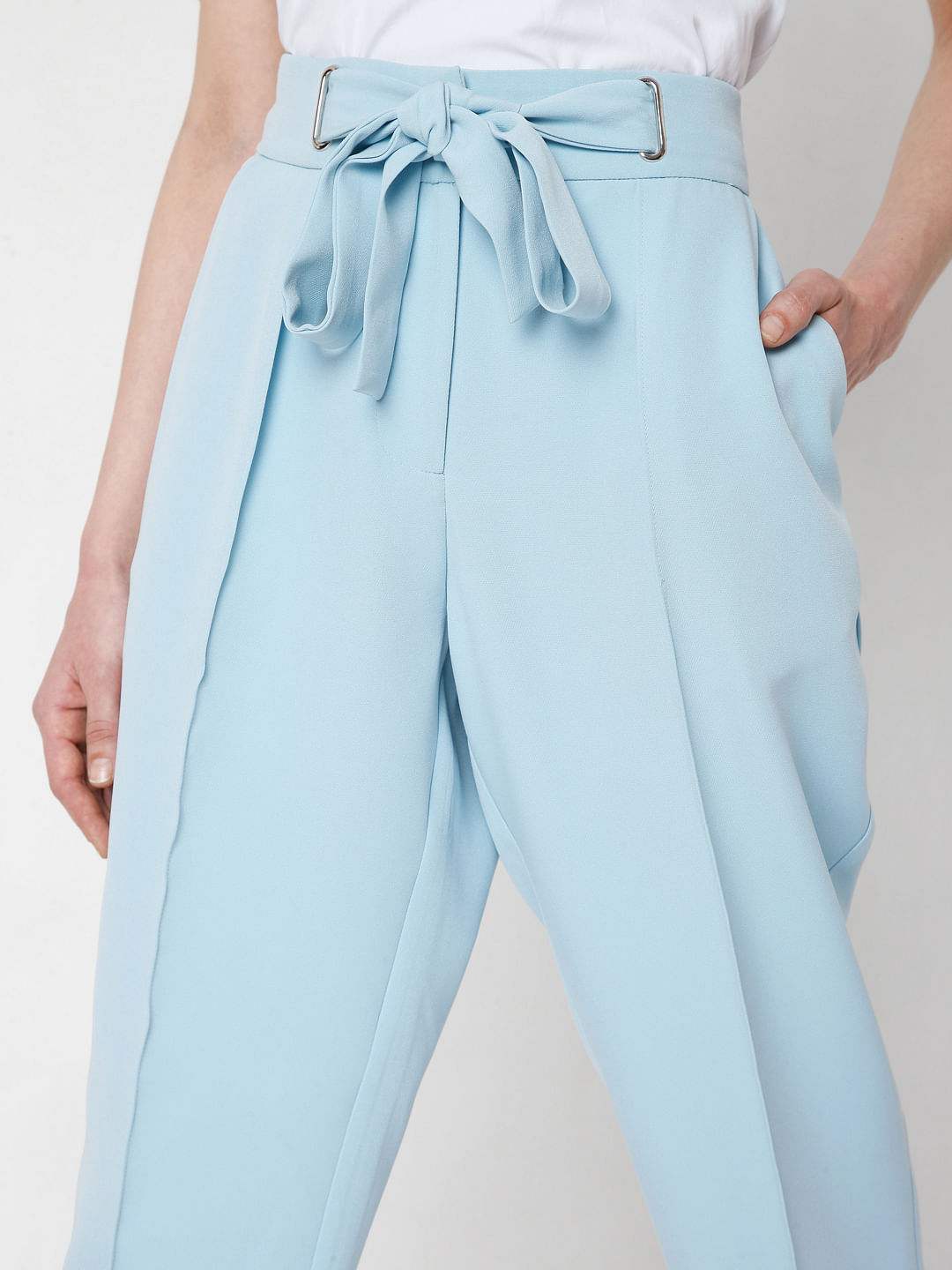 FLOREOS Regular Fit Women Gold Blue Trousers  Buy FLOREOS Regular Fit  Women Gold Blue Trousers Online at Best Prices in India  Flipkartcom