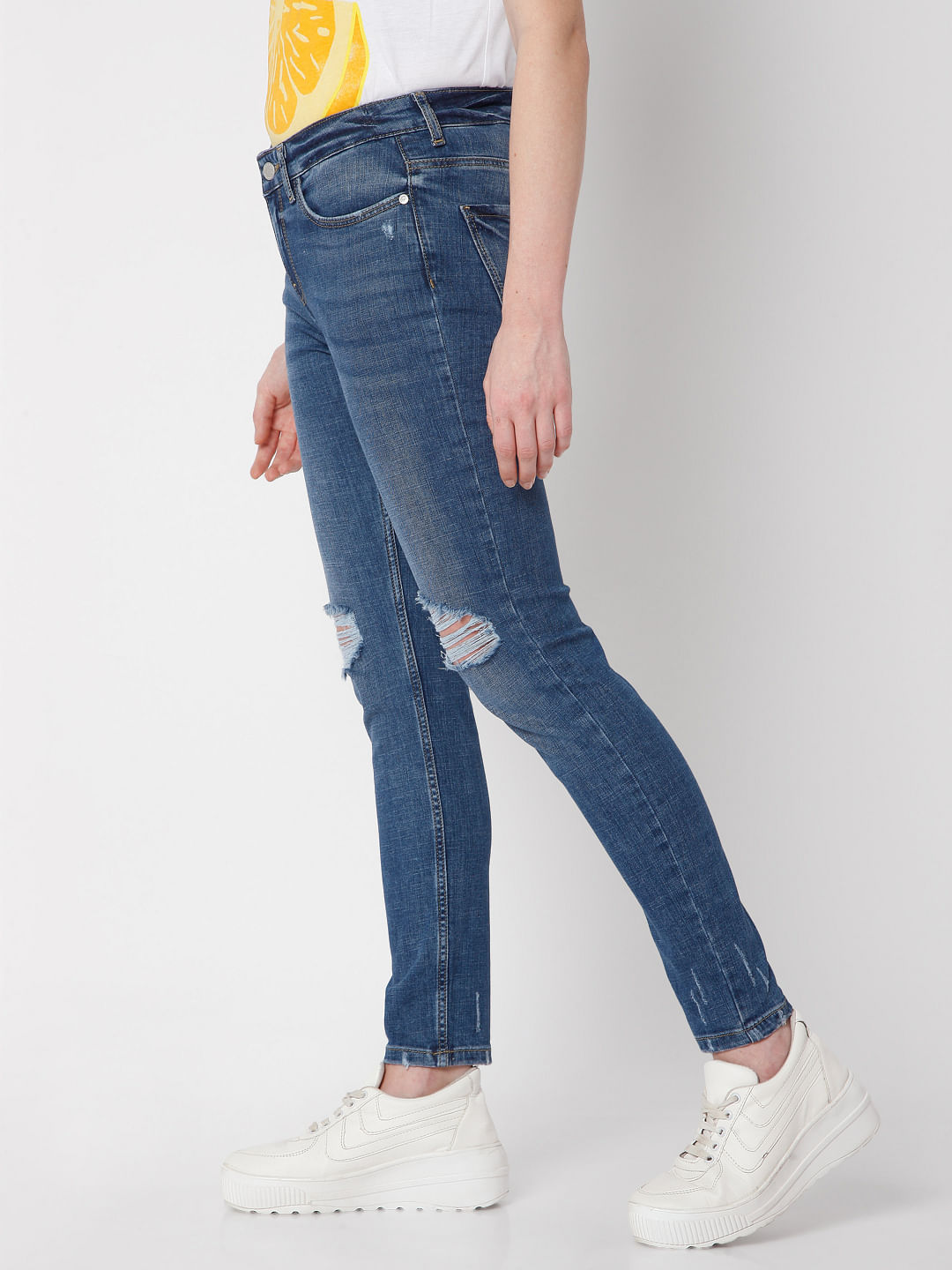 WOMEN FASHION Jeans Ripped SHEIN Jeggings & Skinny & Slim Navy Blue 28                  EU discount 93% 