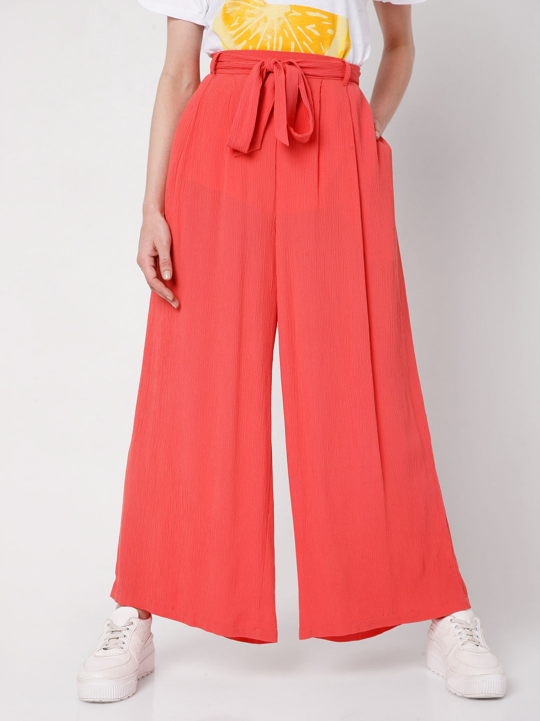 Buy Blue High Rise Wide Leg Pants Online In India