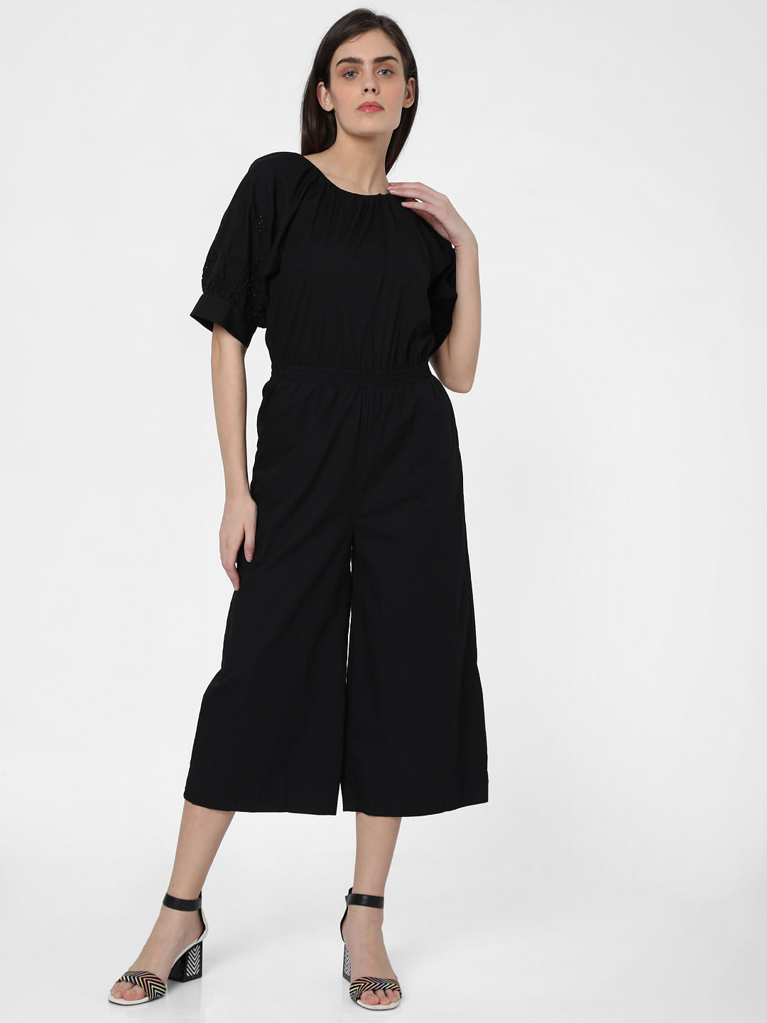 Buy SHOW OFF Womens Black Solid Polyester Culotte Jumpsuit Online at Best  Prices in India  JioMart