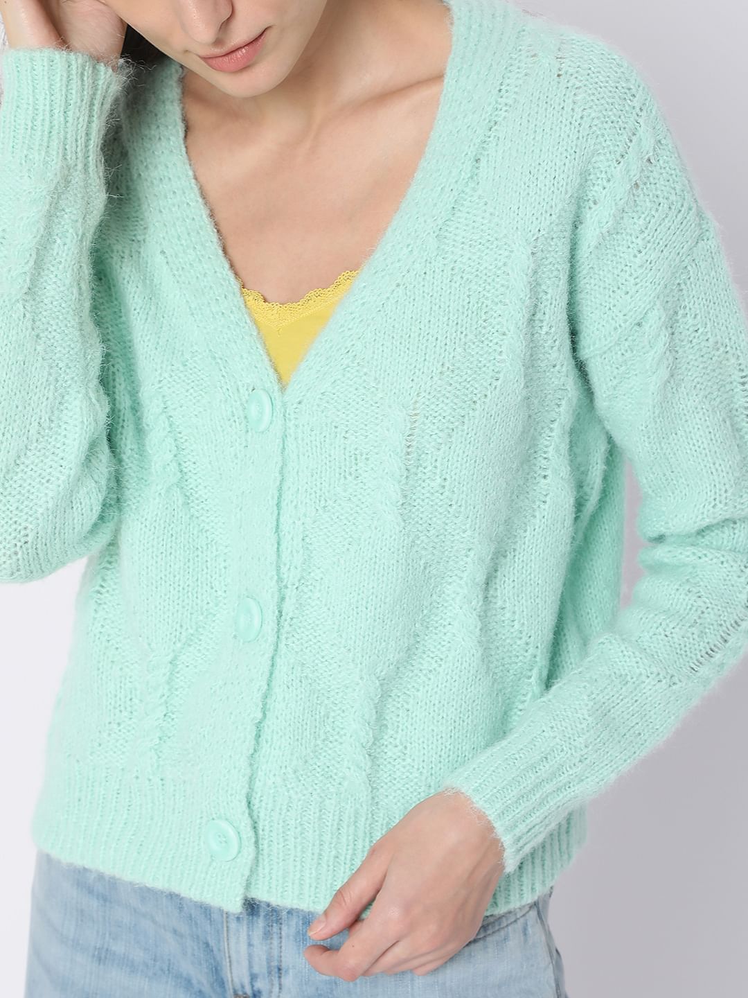 Green open clearance sweater