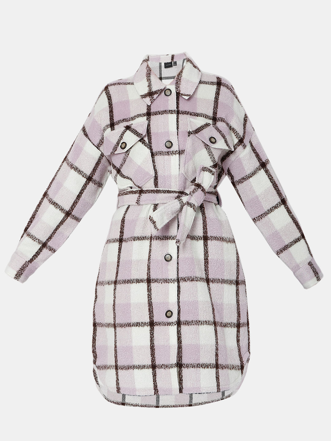 ADORABLE SHAGGY CHECK COAT