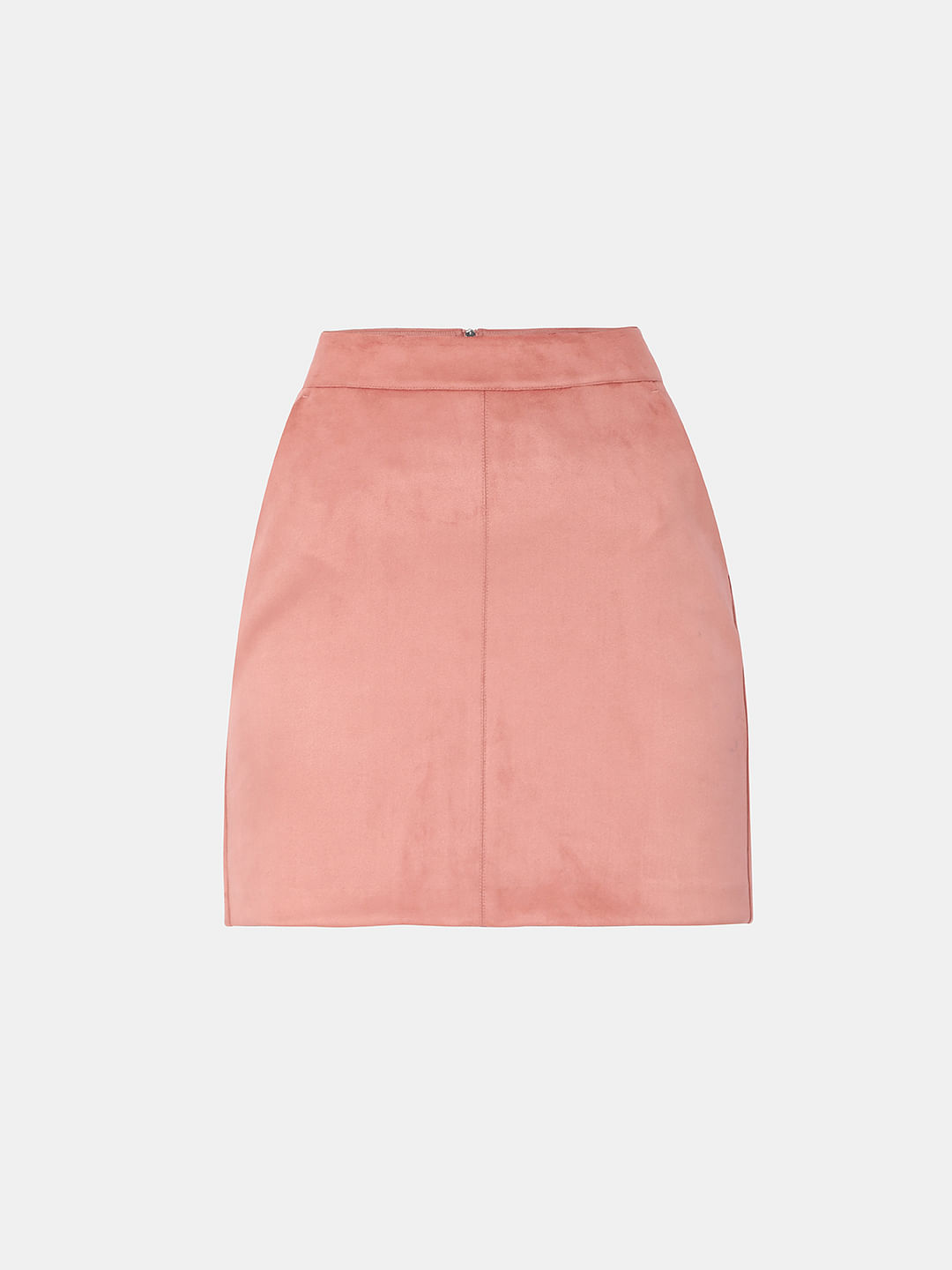 Pink faux outlet suede pencil skirt