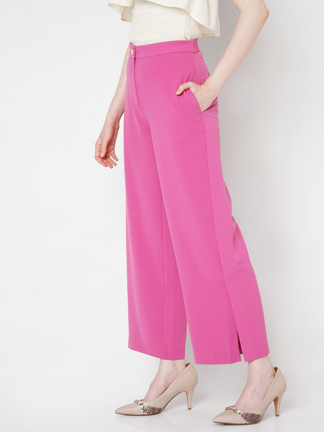 Buy Pink Trousers  Pants for Women by Fyre Rose Online  Ajiocom
