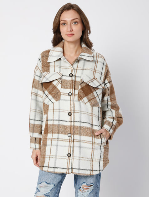 Brown Check Flannel Jacket