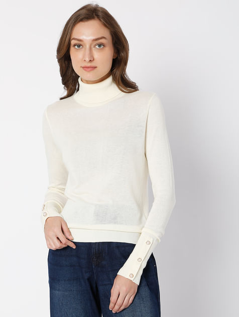 Off-White Roll Neck Sweater