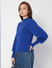 Blue Puff Sleeves Sweater