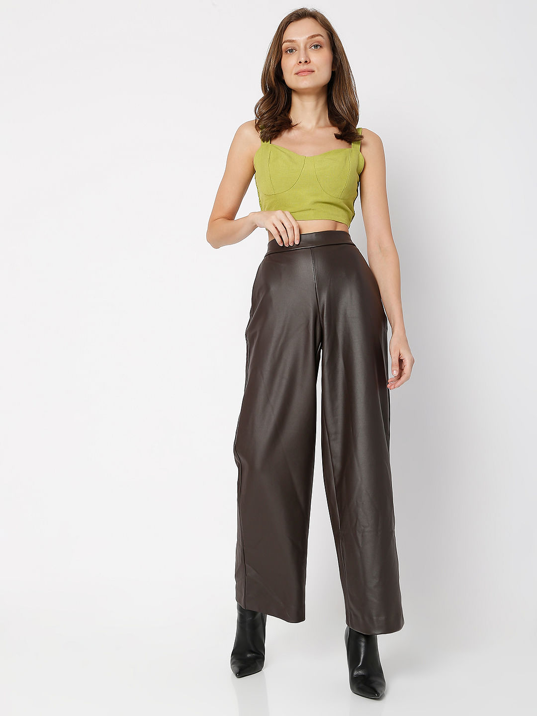 Buy Park Avenue Dark Brown Mid Rise Trousers for Women Online  Tata CLiQ