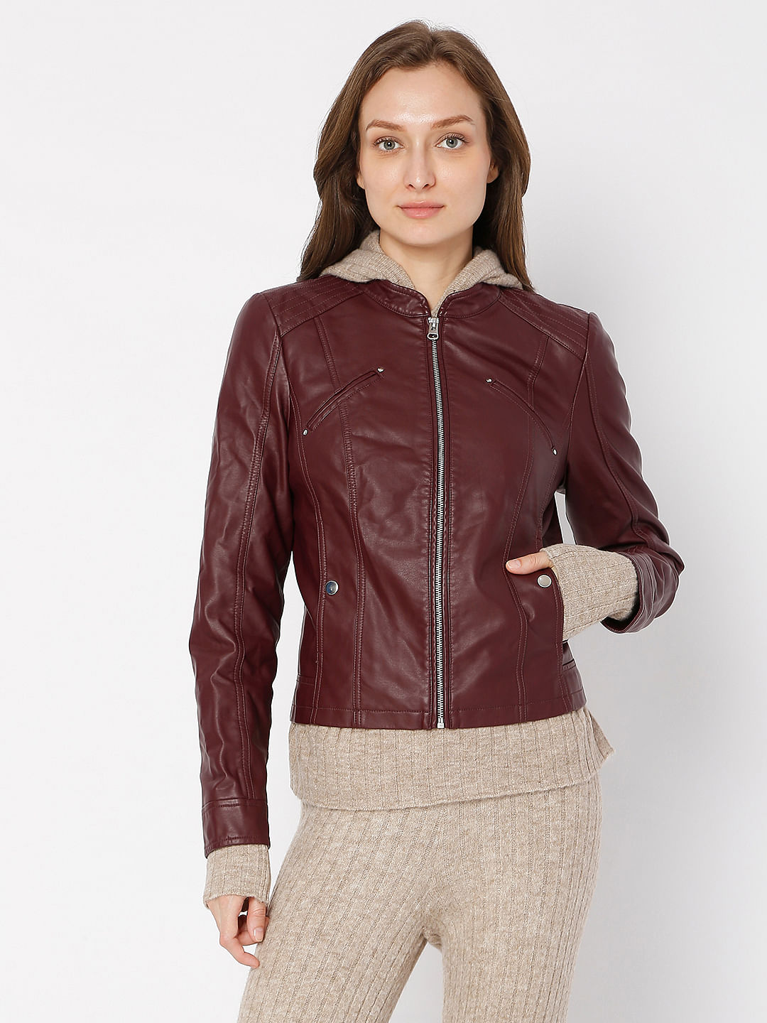 Maroon jacket store women's