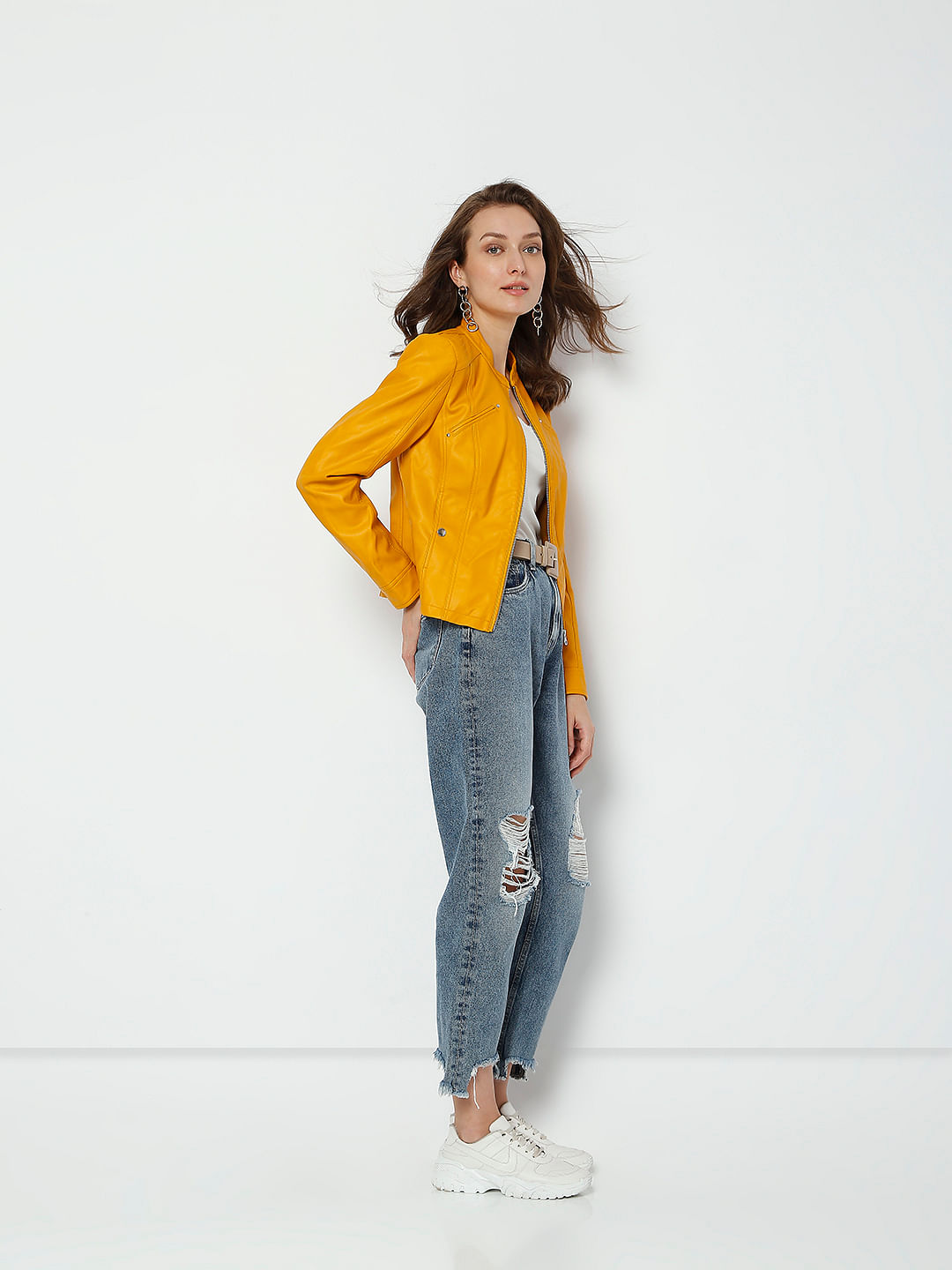 Yellow clearance pu jacket