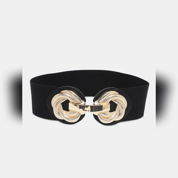 BESTSELLER CLOTHING Black Floral Embellished Waist Belt