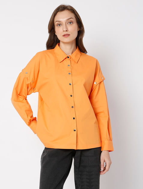 Orange Poplin Shirt