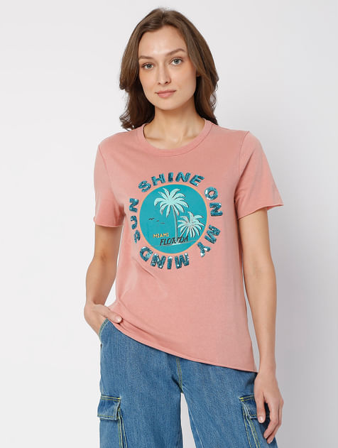 Striped Graphic T-shirt Women - Online for T-Shirts Buy White In Print