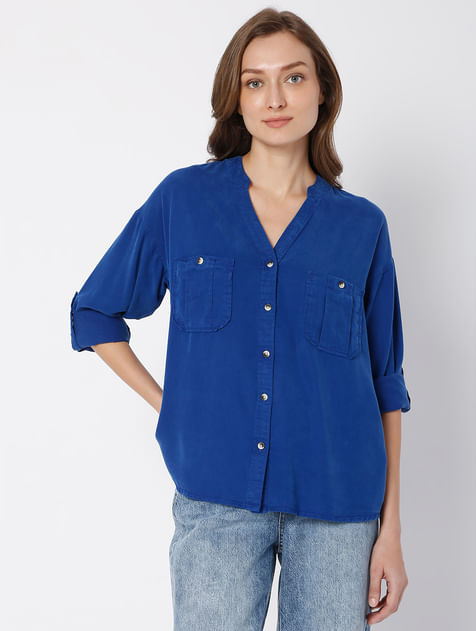 Blue Tencel Shirt