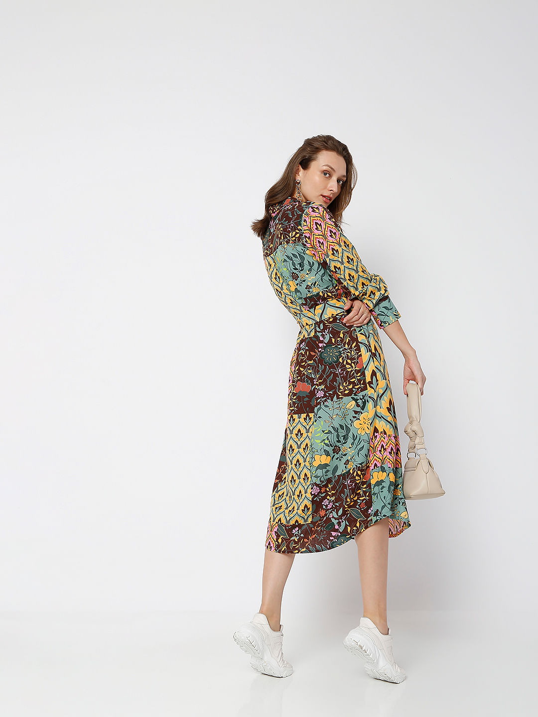Buy Okhai Leah Hand Block Printed Cotton Dress For Women Online | Mirror  Work Embroidery – Okhaistore