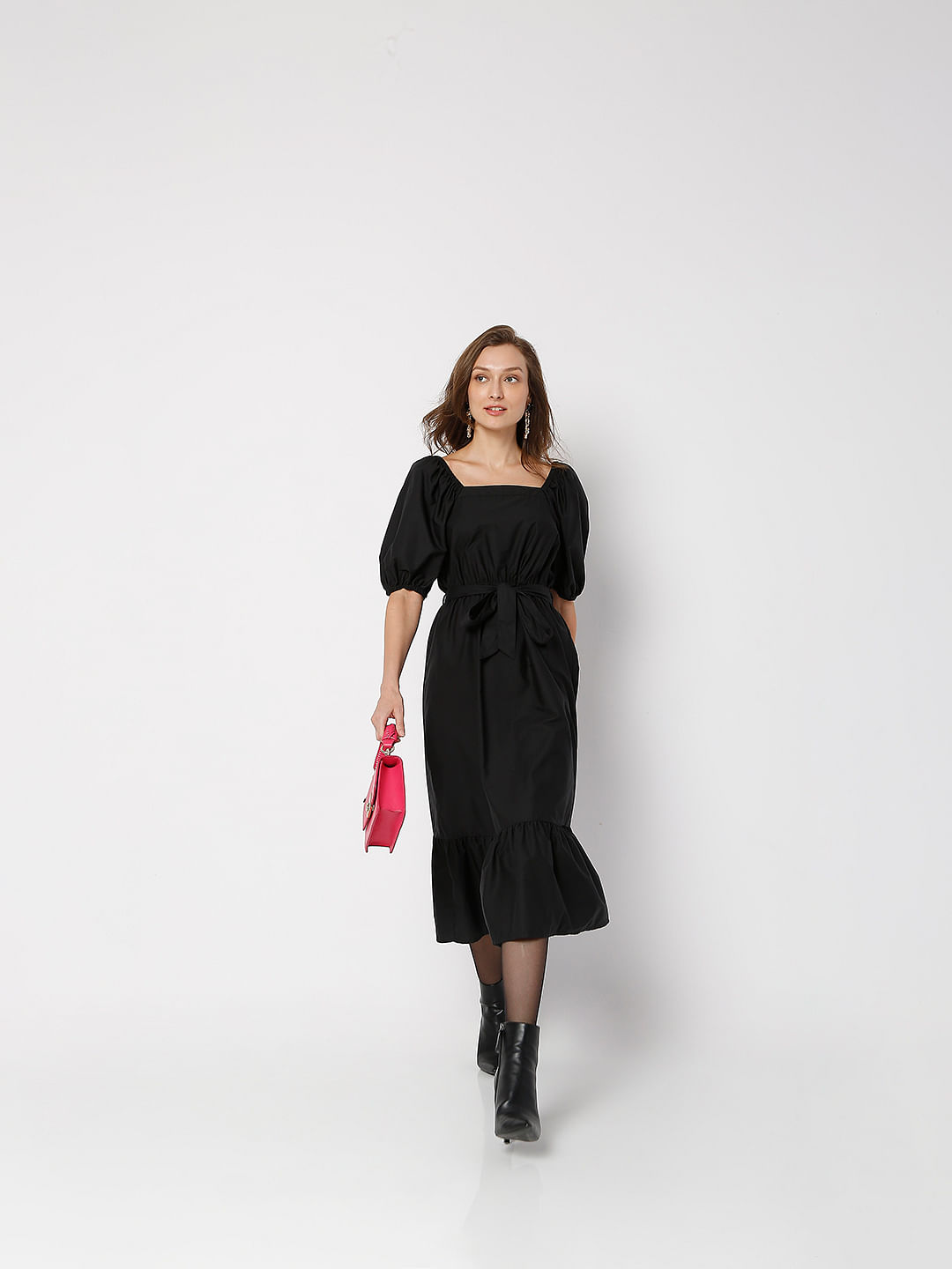 Panther Black Midi Semi Formal Dress – iwearmystyle