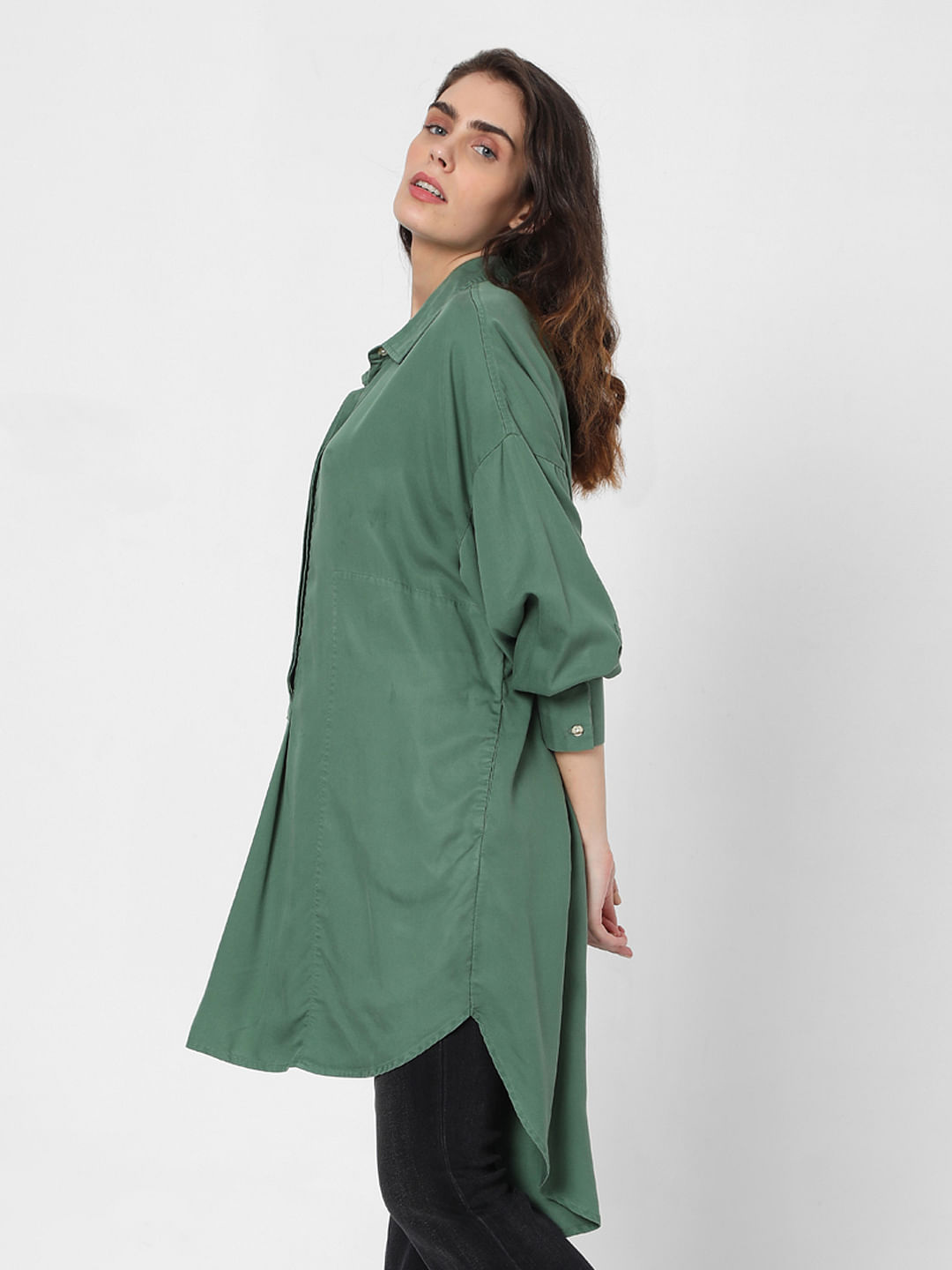 Buy Green Tunic Shirt Online In India.