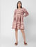 Pink Organic Cotton Tie Dye Tiered Dress