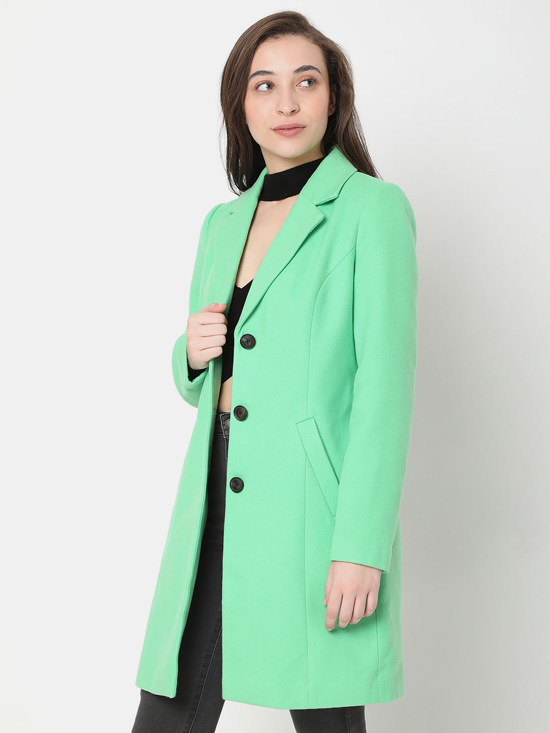 Vero moda check clearance double breasted tailored coat