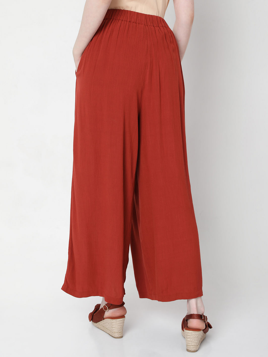Buy Women Geo Print Wide Leg Trousers  Ladies Palazzo Pants Full Length  Jersey Smart Casual Work Office Flared High Rise Elasticated Waist 1940s  Trouser Online at desertcartINDIA