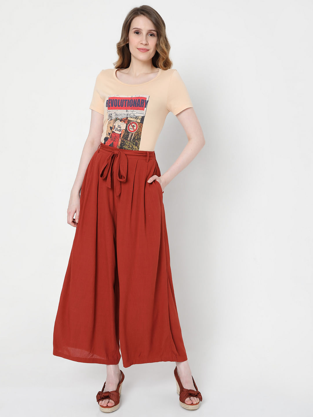 Buy Red Palazzo Pants for Women Online from India's Luxury Designers 2023