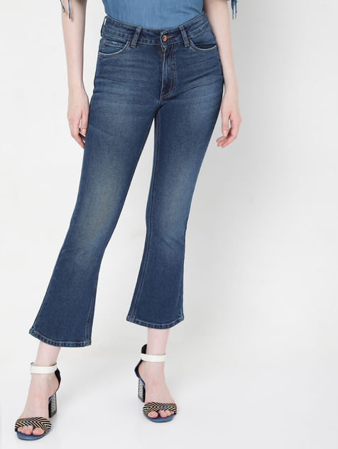 Blue Mid Rise Petra Bootcut Jeans 