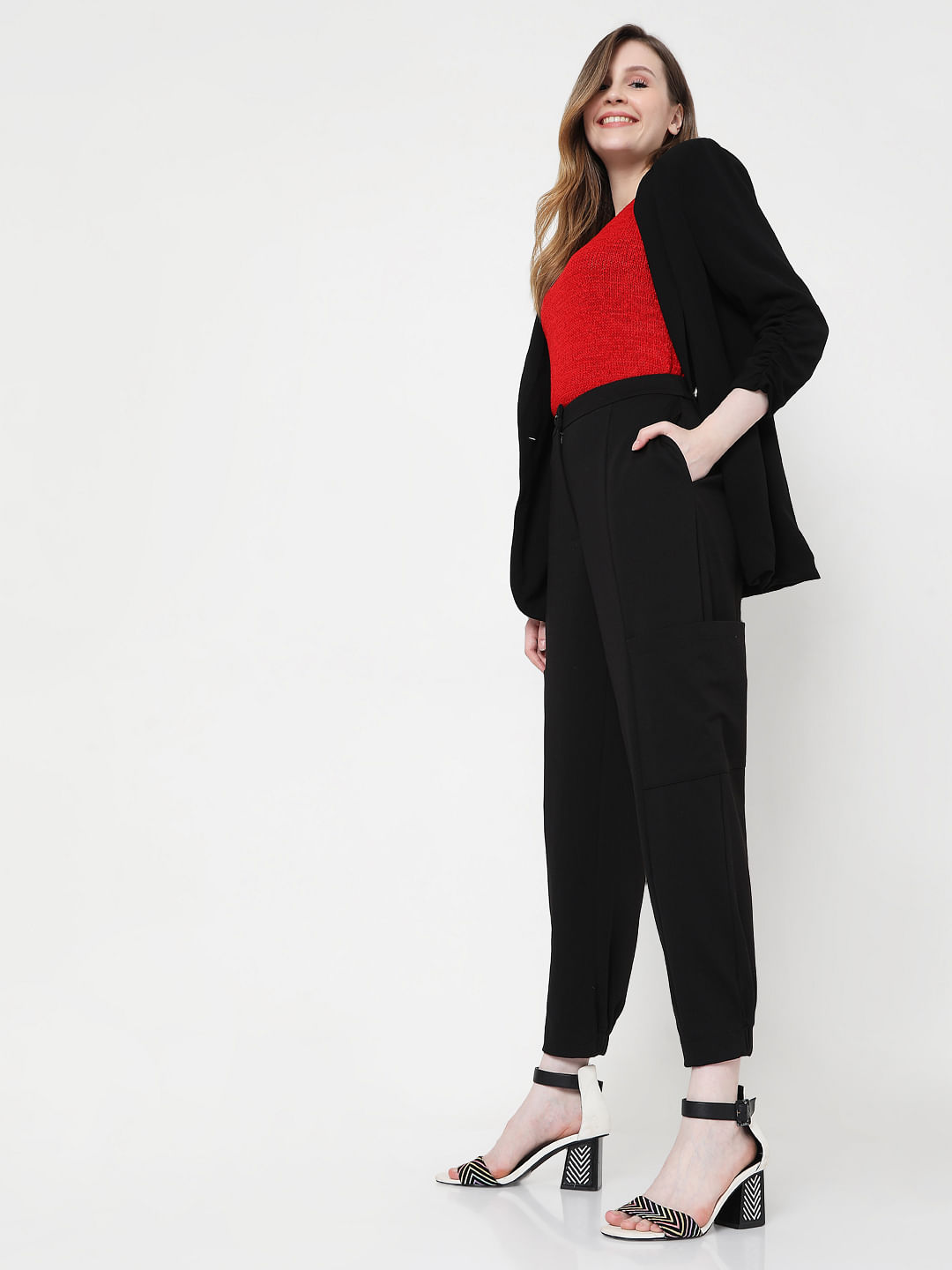 Buy BLACK STRAIGHT LOWRISE STREET CARGO PANT for Women Online in India