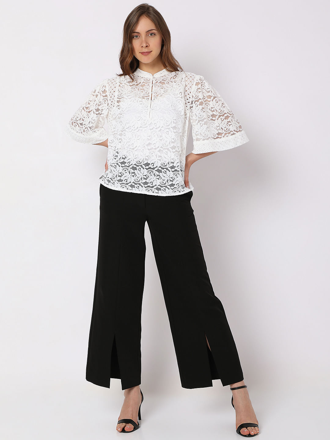 White Embroidered Straight Pants – INCHING INDIA