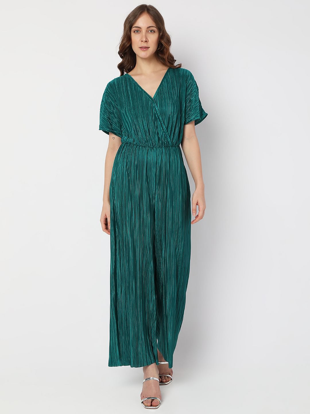 Green Plisse Jumpsuit