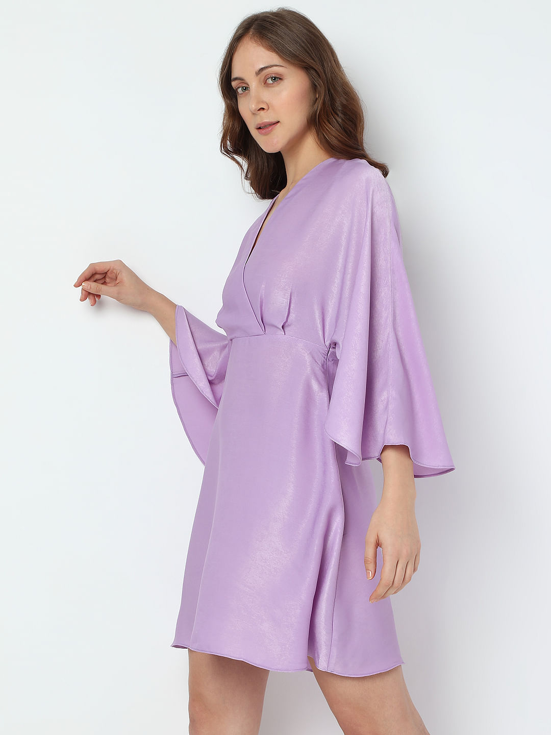 lilac sleeve dress