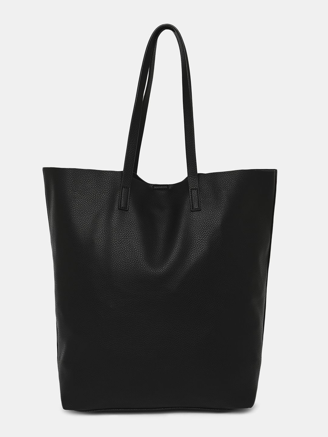 Buy Black Faux Leather Tote For Women Online in India VeroModa