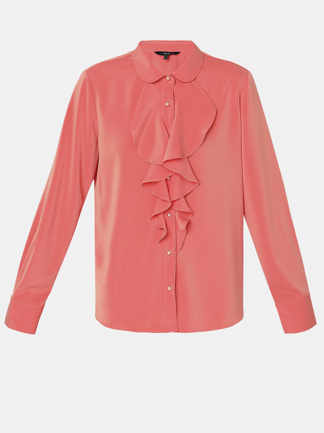 Orange store ruffle shirt