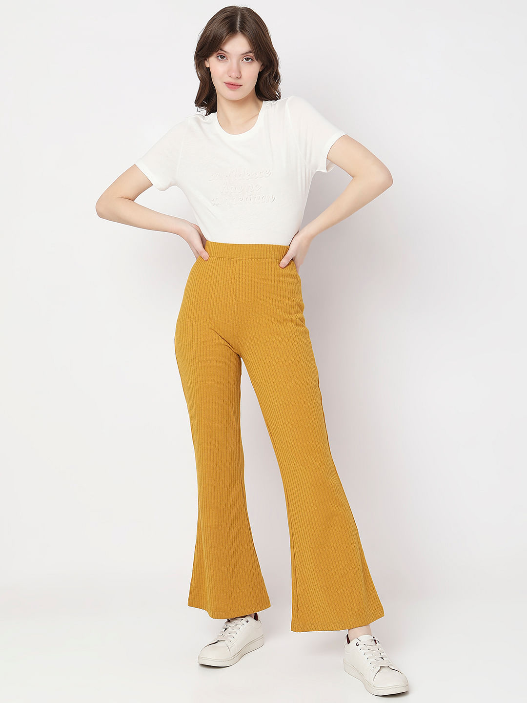 Wide & Flare Pants in Yellow - 152 products | FASHIOLA INDIA