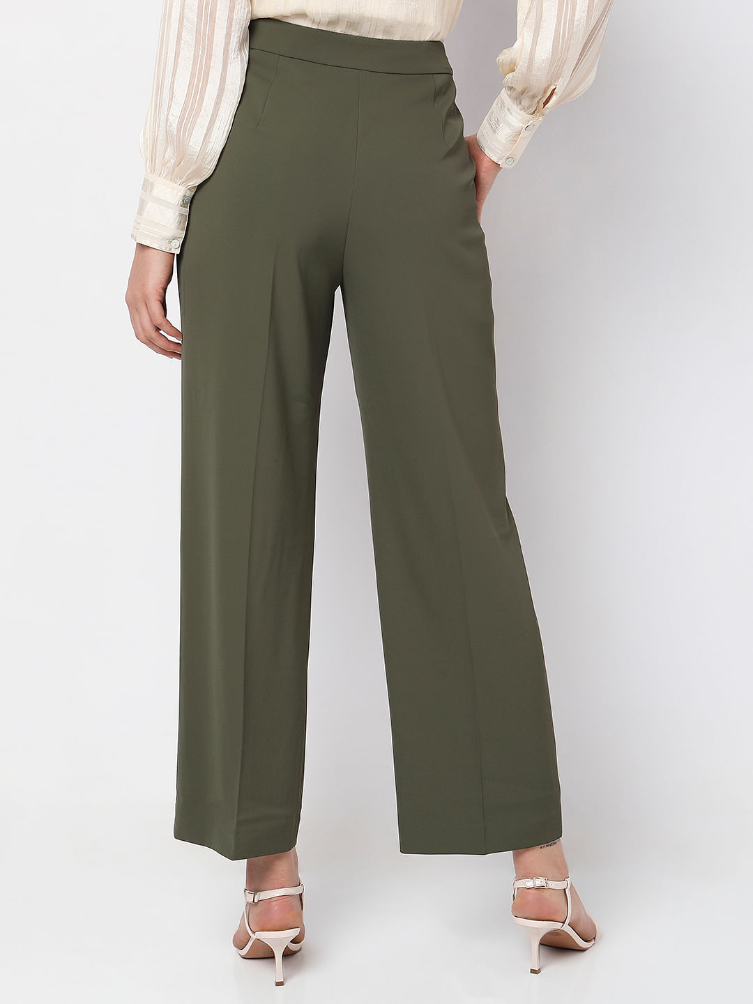 Buy Olive Green Trousers  Pants for Women by LABEL RITU KUMAR Online   Ajiocom