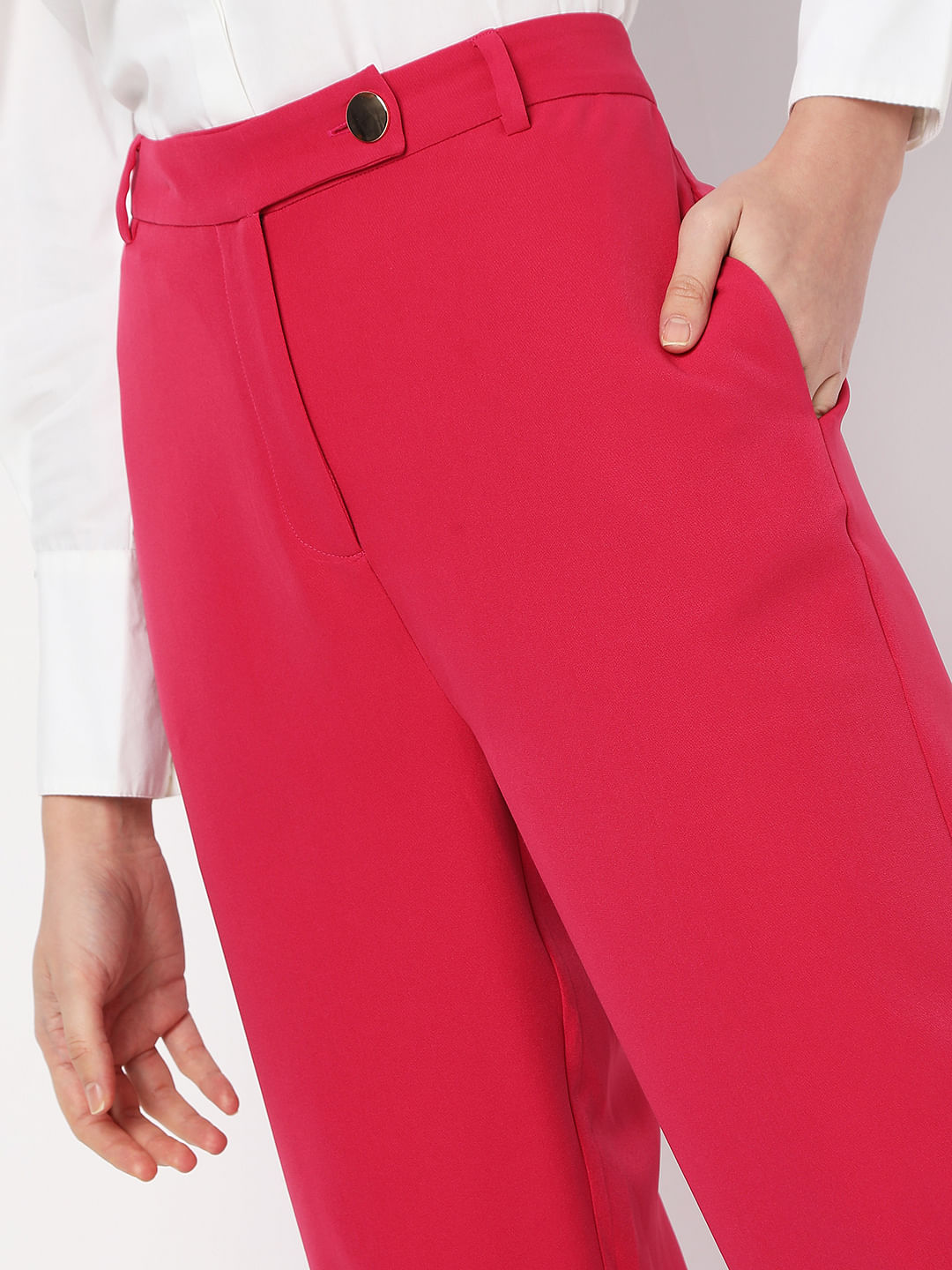 Buy Redefine Pink Mashru Silk Printed Straight Fit Pants Online  Aza  Fashions