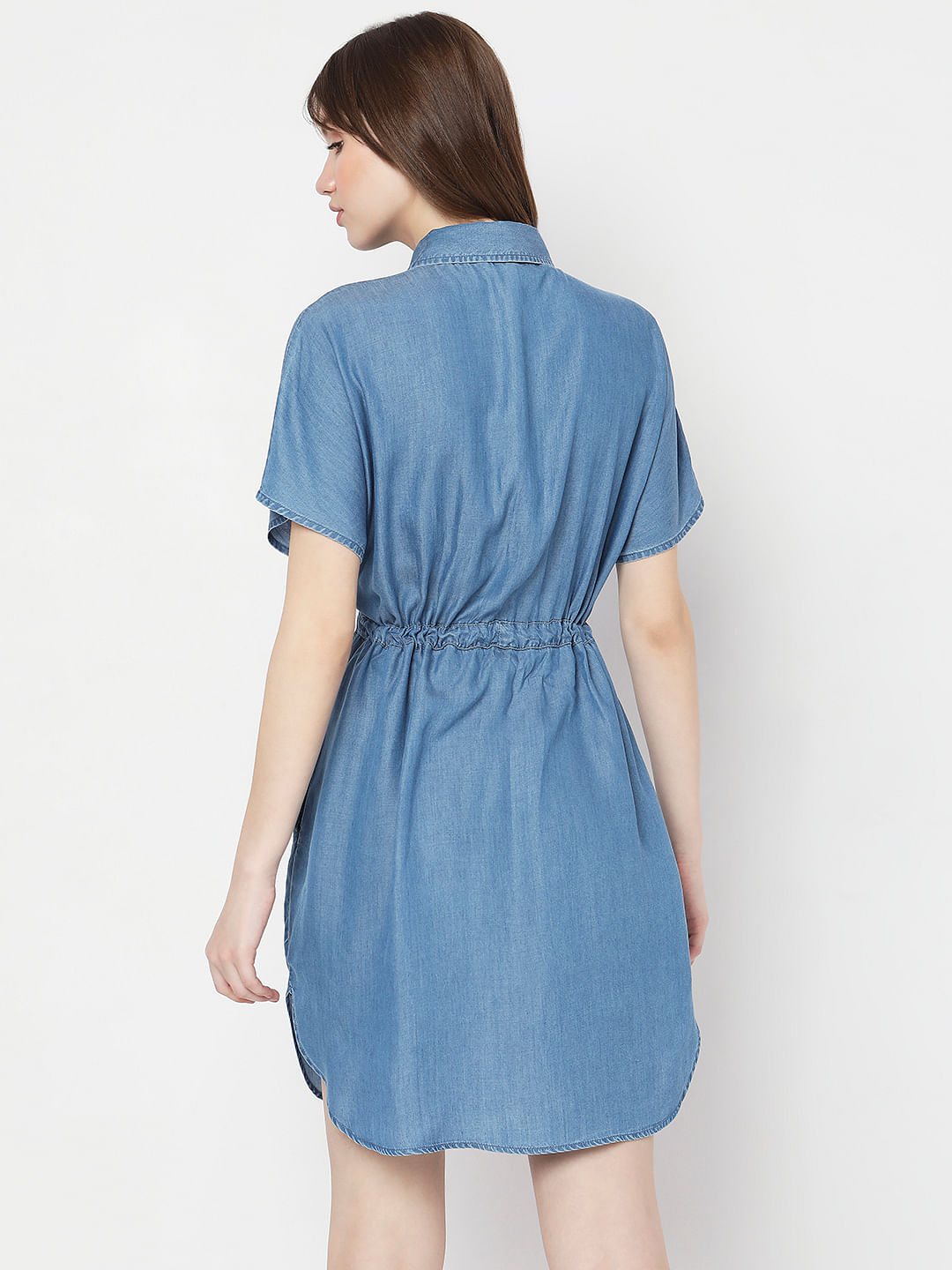 Denim Shirt Dress in Light Blue – FreeSpirits Fashion