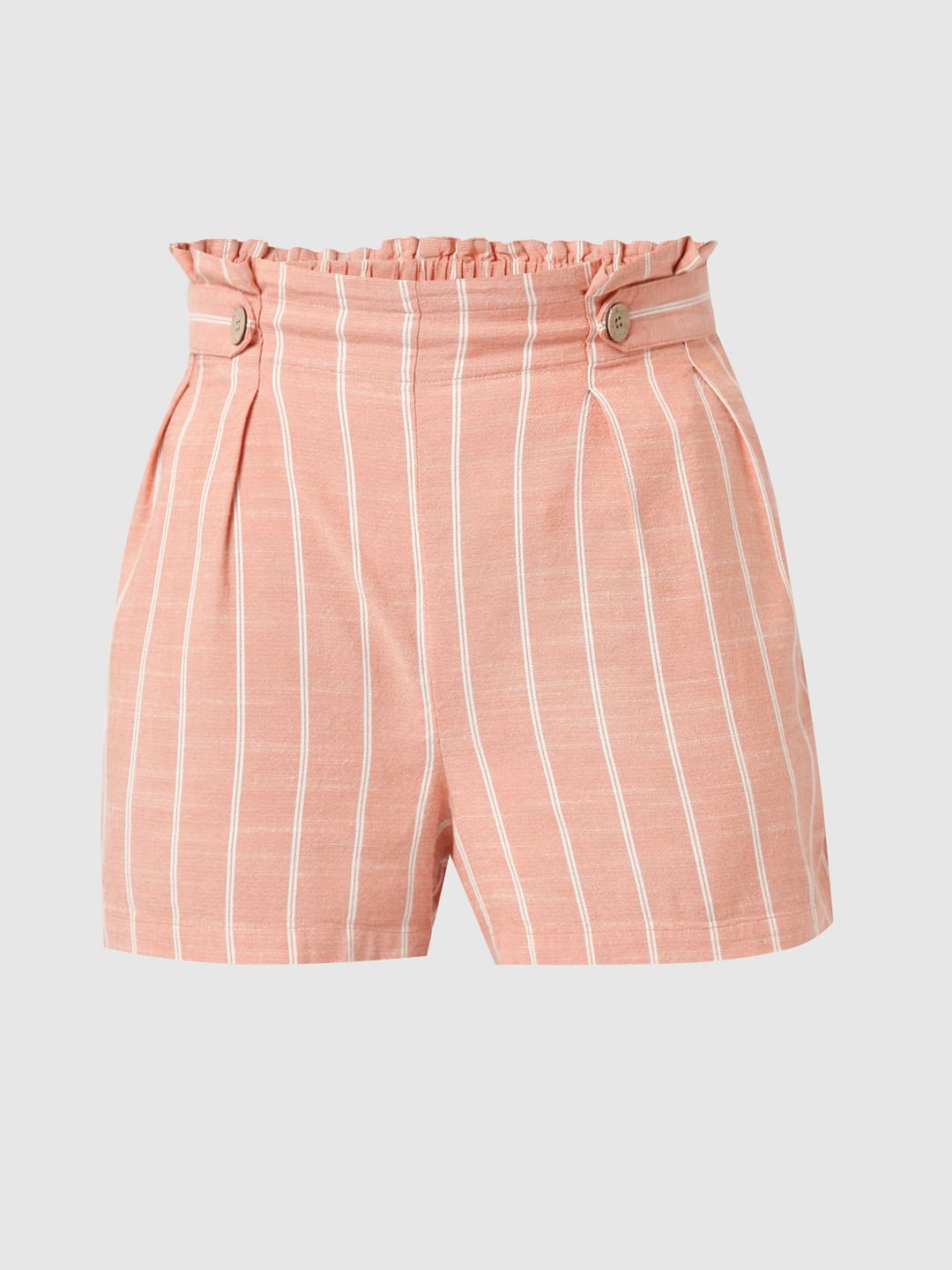 Peach Striped Co ord Set Shorts 214234502 Tangerine