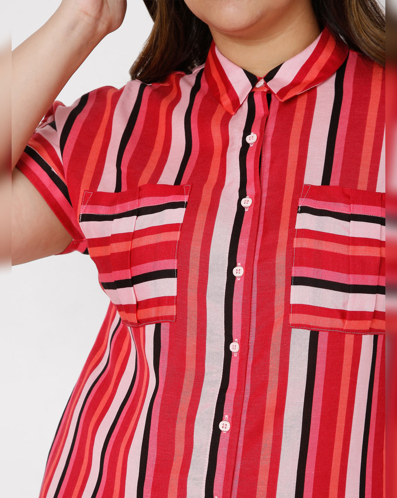 Buy Red Striped Shirt For Women Online in India