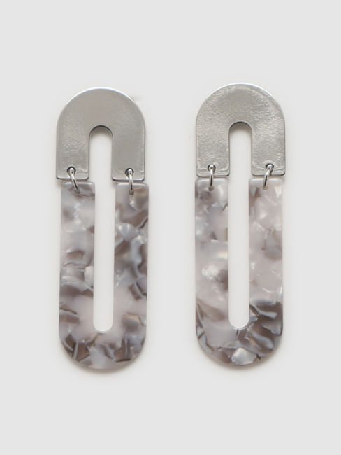 Silver Panel Earrings