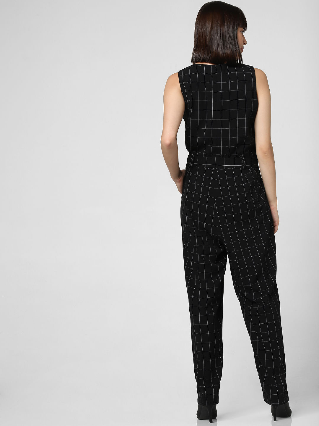 black check jumpsuit