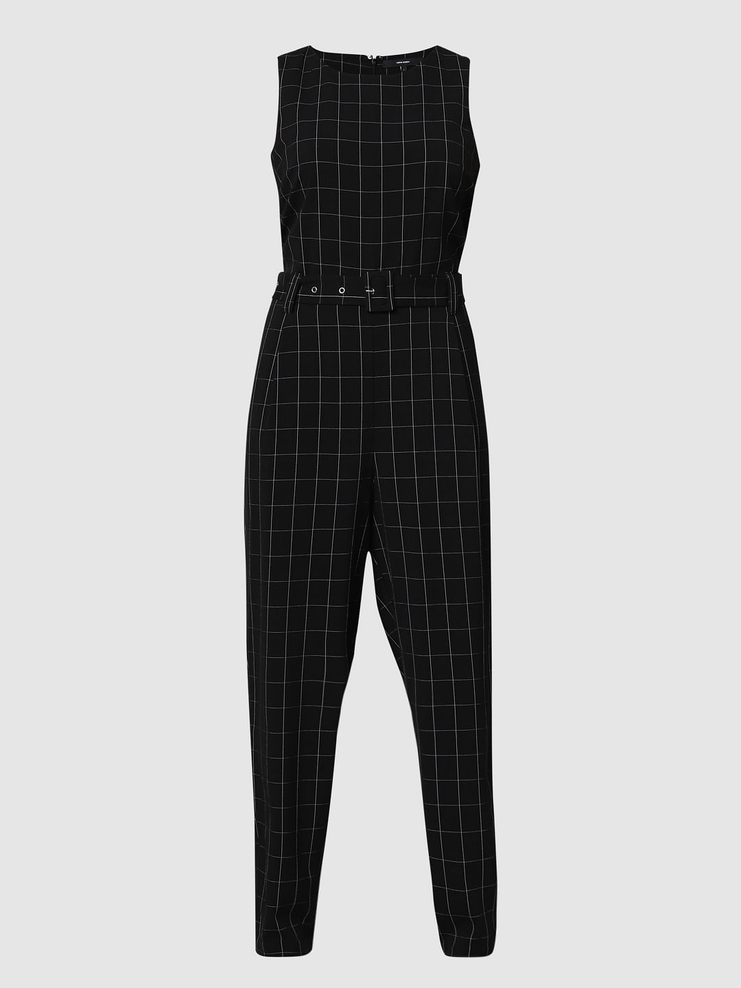 black check jumpsuit