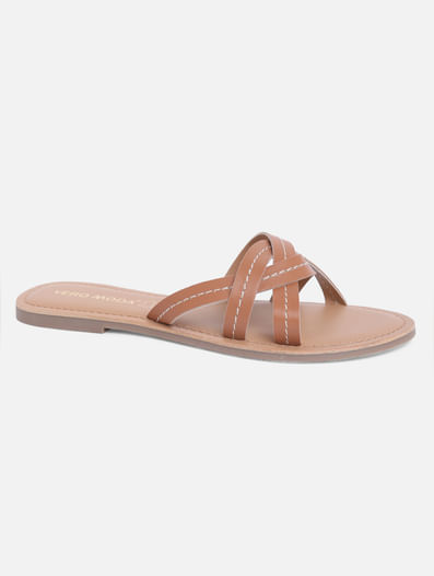 Brown Crossover Sandals