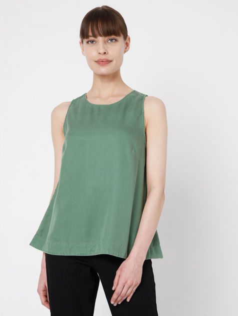Green Flared Top